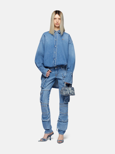Attico ''essie'' Washed Blue Long Pants In Washed Blue