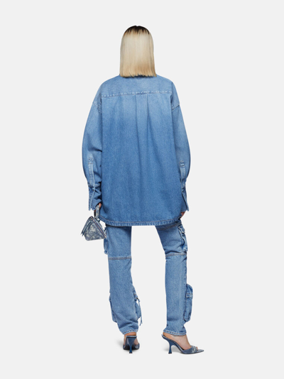 Attico ''essie'' Washed Blue Long Pants In Washed Blue