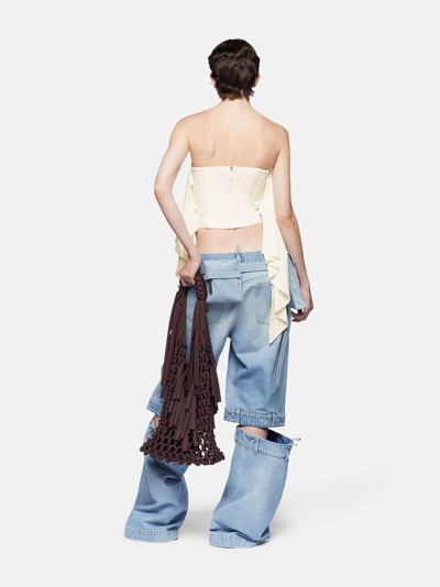 Attico Ashton Mid-rise Wide-leg Jeans In Sky Blue