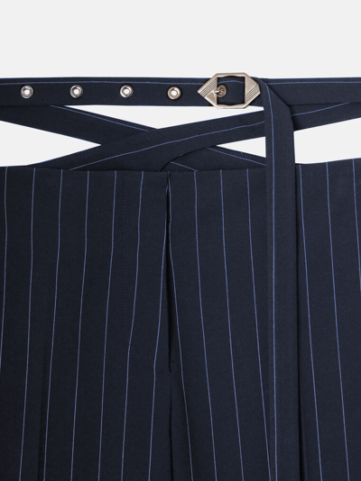 Attico Navy Blue And Light Blue Long Pants In Blue Navy/light Blue