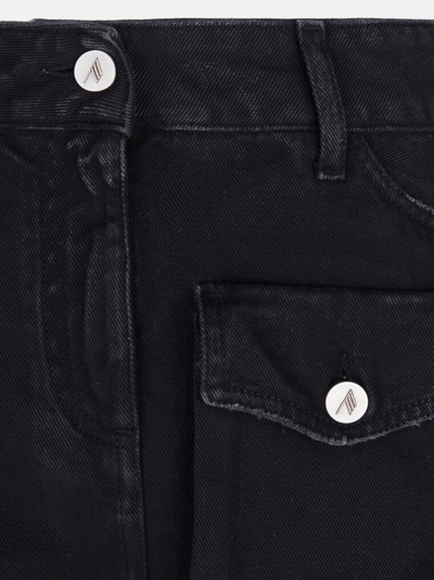 Attico 'fay' Black Mini-skirt With Oversized Cargo Pockets In Black