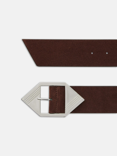 Shop Attico The  Accessories Gend - Chocolate Belt Chocolate Main Leather: 100% Suede Bos Taurus Farm Rais