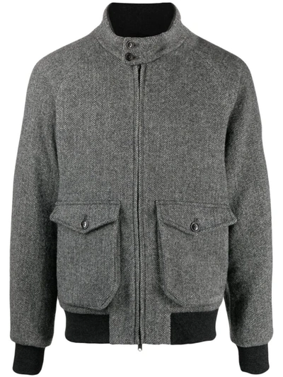 Shop Baracuta G9 Af Pocket Pattern Wool Clothing In Grey