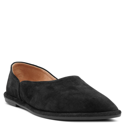 The Row Canal Slip-on Black Suede Loafers In Pt Petrol