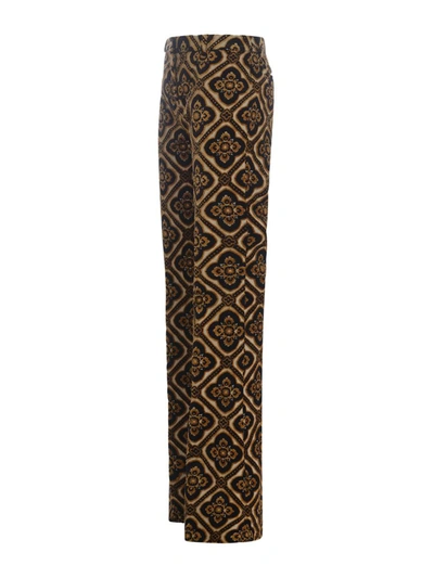 Shop Etro Trousers  "jaquard Medaglioni" In Brown