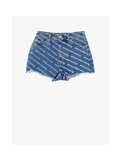 Shop Alexander Wang T By  Shorts In Deep Blue/white