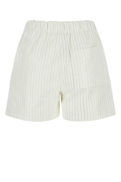Bottega Veneta Pinstripe Poplin Shorts In Stripped