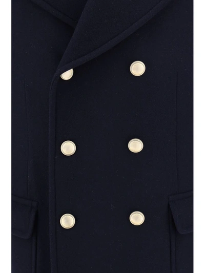 Shop Brunello Cucinelli Coats In Navy