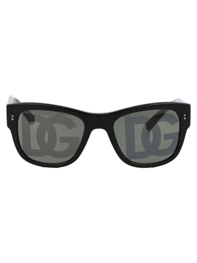 Dolce & Gabbana Domenico Logo-print Sunglasses In 501/m Black