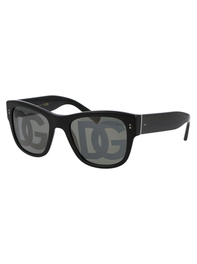 Dolce & Gabbana Domenico Logo-print Sunglasses In 501/m Black
