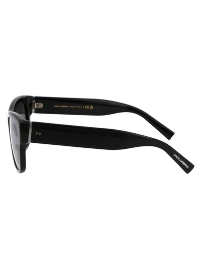 Dolce & Gabbana Domenico Logo-print Sunglasses In 501/m Black