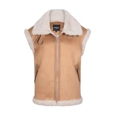 Shop Goosecraft Abbey Vest In Camel