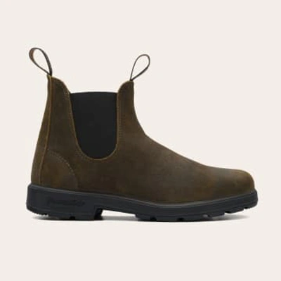 Shop Blundstone Olive Suede And Black 1615 Originals Boots Unisex In Green
