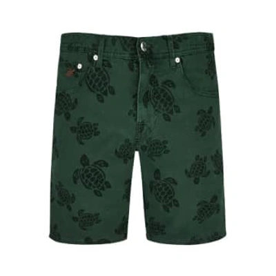 Shop Vilebrequin - Garonne 5-pocket Denim Bermuda Shorts In Pine Green Grnc4v36-471 In Blue