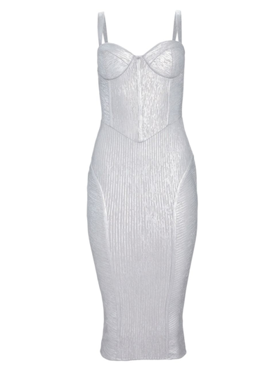 Shop Retroféte Women's Zora Dress In Coated Silver