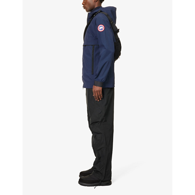 Shop Canada Goose Men's Atlantic Navy Faber Brand-patch Relaxed-fit Woven Jacket