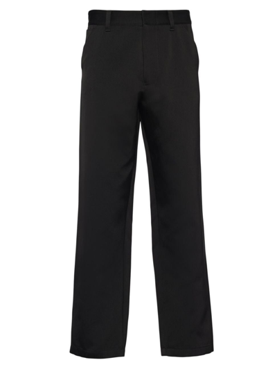 Shop Prada Men's Cotton-silk Pants In Black