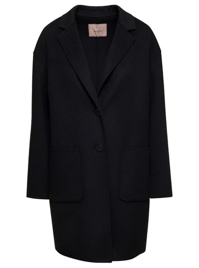 Shop Twinset Black Mid Length Coat