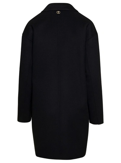 Shop Twinset Black Mid Length Coat