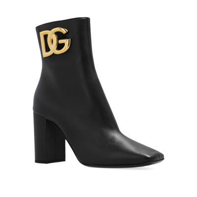 Shop Dolce & Gabbana Heeled Leather Boots In Black