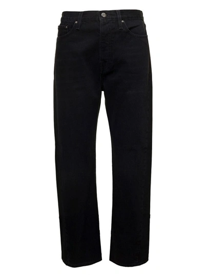 Shop Totême Straight Leg Jeans In Black Cotton
