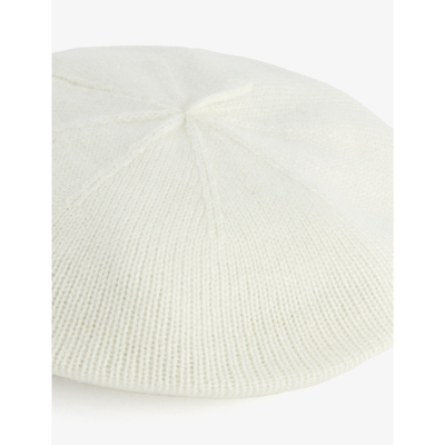 Shop Loop Cashmere Ribbed Brushed-texture Cashmere Beret In Feather