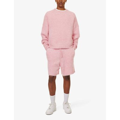 Shop Cole Buxton Men's Pink Super Alpaca Relaxed-fit Stretch Alpaca-wool-blend Shorts