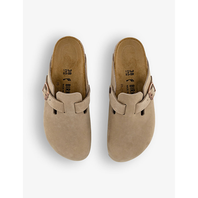 Birkenstock Boston Soft Footbed Suede Clog In Tobacco Brown