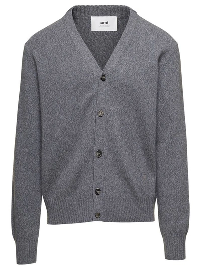 Shop Ami Alexandre Mattiussi Cardigan Adc Sweater In Grey