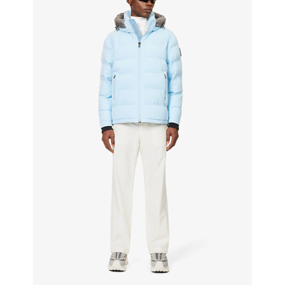 Shop Sandbanks Men's Crystal Blue Banks Brand-patch Relaxed-fit Stretch-recycled-polyester Jacket