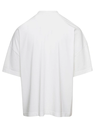 Shop Bonsai Oversized White T-shirt With Logo Print In Cotton