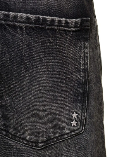 Shop Icon Denim Kanye' Black Five-pocket Jeans With Logo Patch In Cotton Denim