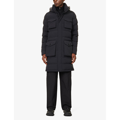 SANDBANKS MENS BLACK BRANKSOME BRAND-PATCH REGULAR-FIT STRETCH-RECYCLED-POLYESTER JACKET XL 