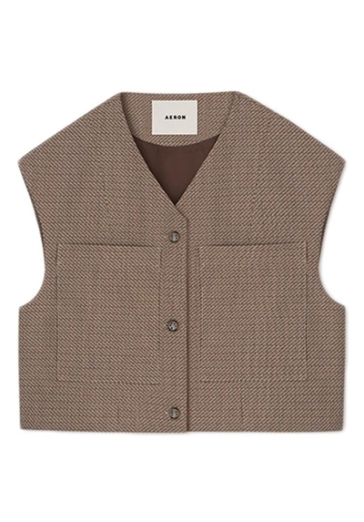 Shop Aeron Vine - Cropped Vest In Brown