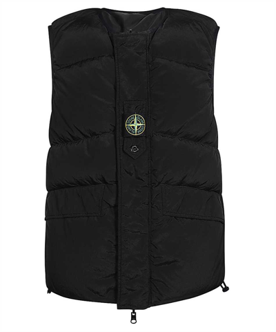 Shop Stone Island Reversible Quilted Gilet In Black