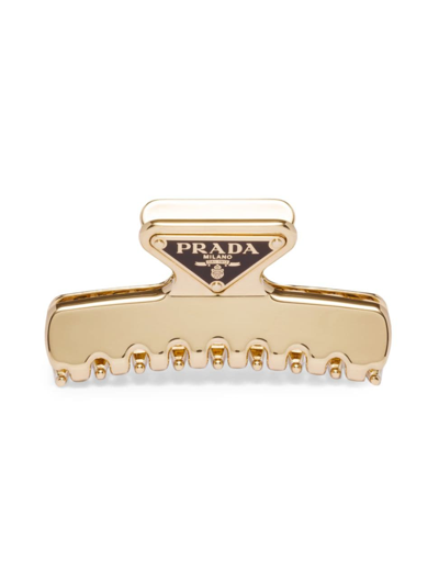 Shop Prada Women's Metal Hair Clip In Gold