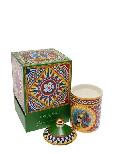 Shop Dolce & Gabbana Wild Jasmine Scented Candle With Lid And Carretto Print In Not Applicable