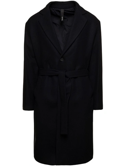 Shop Hevo Single-breasted Coat With Cloth Belt In Black