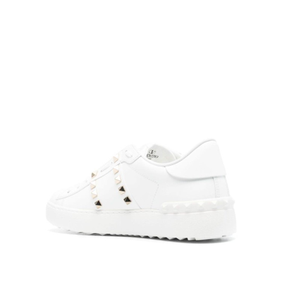 Shop Valentino Rockstud Untiled Sneakers In White