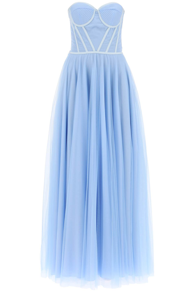 Shop 19:13 Dresscode 1913 Dresscode Maxi Tulle Bustier Gown In Light Blue