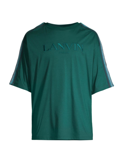 Shop Lanvin Men's Side Curb Oversized Logo T-shirt In Dragon