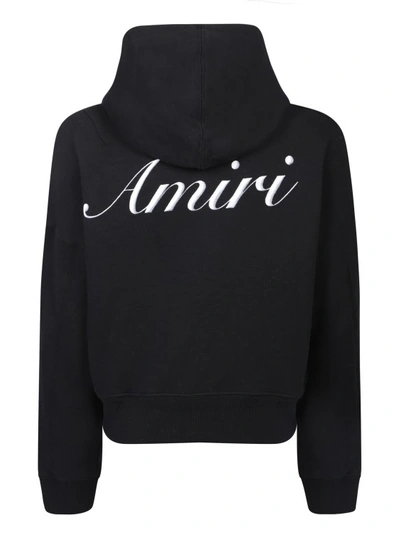 Shop Amiri Cotton Logo Hoodie In Black