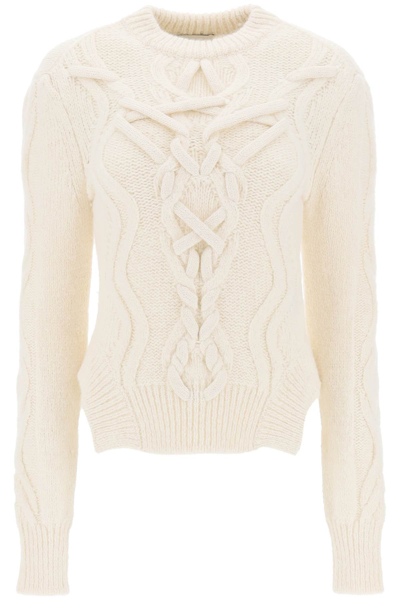 Shop Isabel Marant Elvy Cable Knit Sweater In White