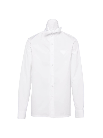 Shop Prada Men's Cotton Shirt In White