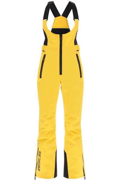 Shop Moncler Ski Dungarees In Yellow