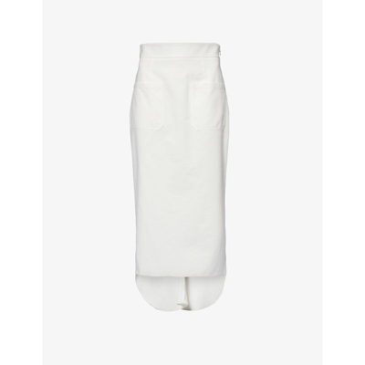 Shop Prada Regular-fit Mid-rise Cotton Maxi Skirt In Bianco