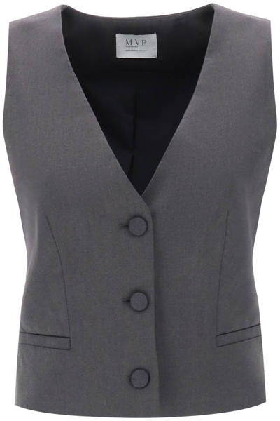Shop Mvp Wardrobe Meda Wool Blend Vest In Grey