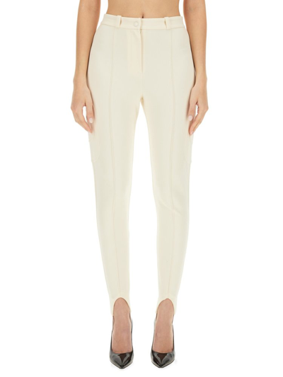 Shop Casablanca Skinny Cut Stirrup Trousers In White