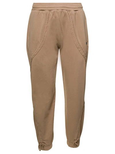 Shop Bluemarble Beige Sweatpants With Logo Patch In Cotton In Brown