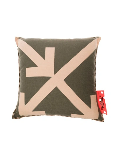 Shop Off-white Arrow Big Pillow Army Green Powder In Not Applicable